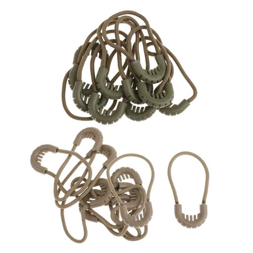 20pcs Zipper Pulls Cord Rope Ends Lock Zip Fastener For Jacket/Clothing/Bags
