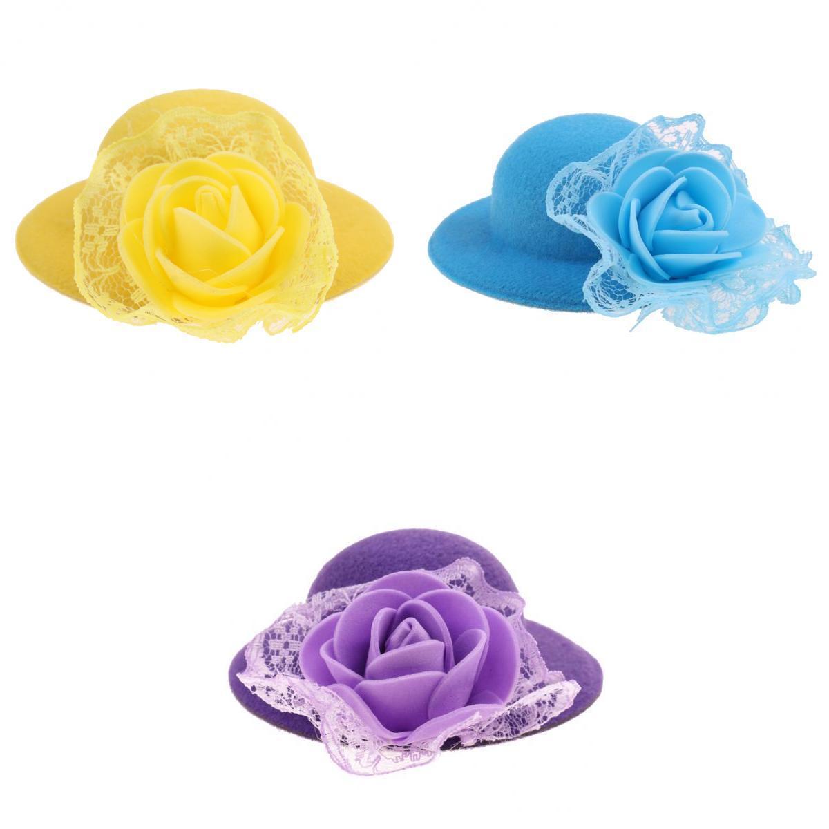 3Pcs Vintage Round Bowler Doll Hats for28-30cm Doll Clothes Accessory