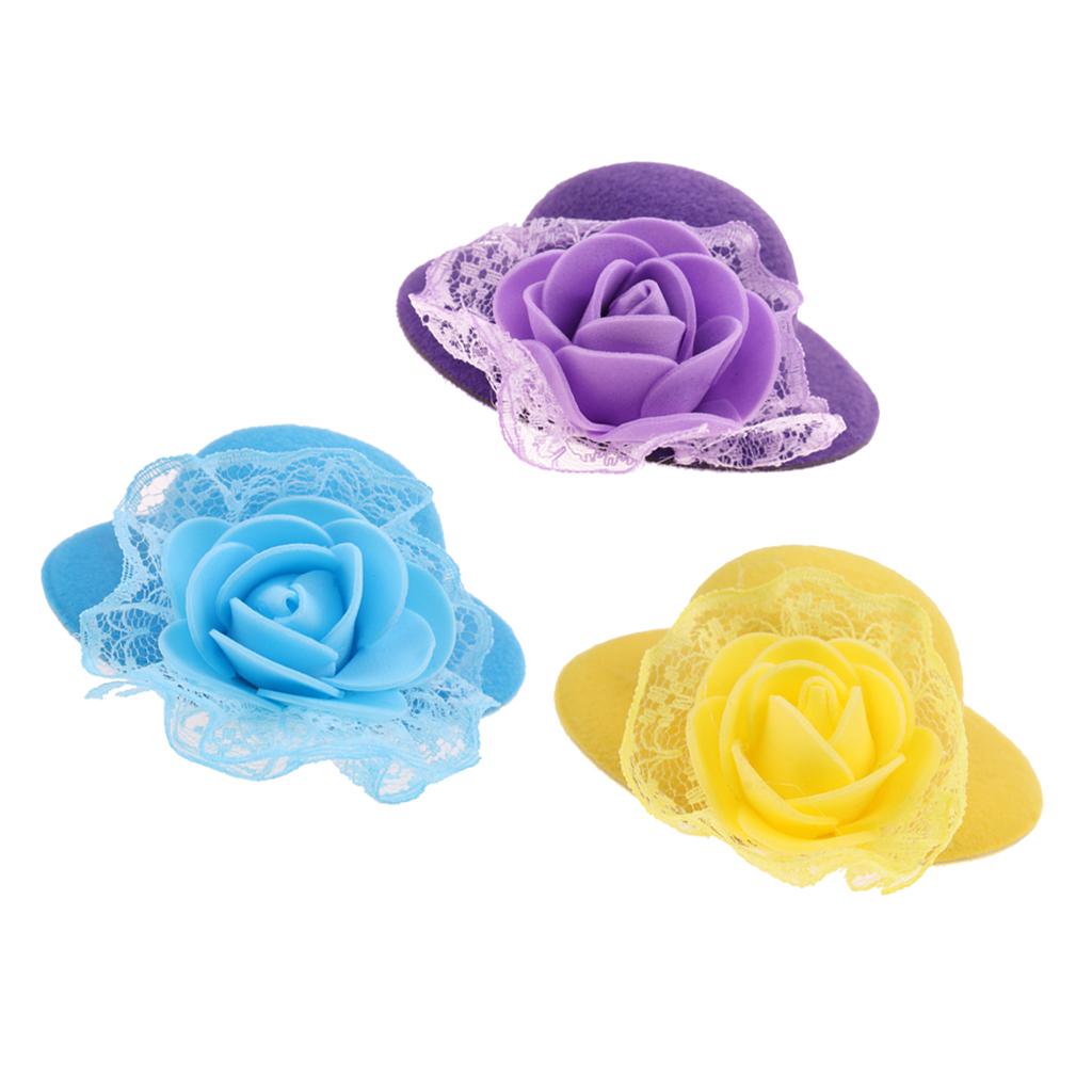 3Pcs Vintage Round Bowler Doll Hats for28-30cm Doll Clothes Accessory