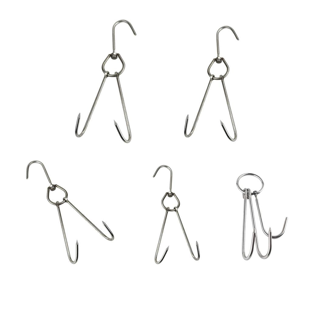 5pcs Meat Hook Ring Kitchen Utensil Hanger Hanging Stainless Steel 0.45x28cm