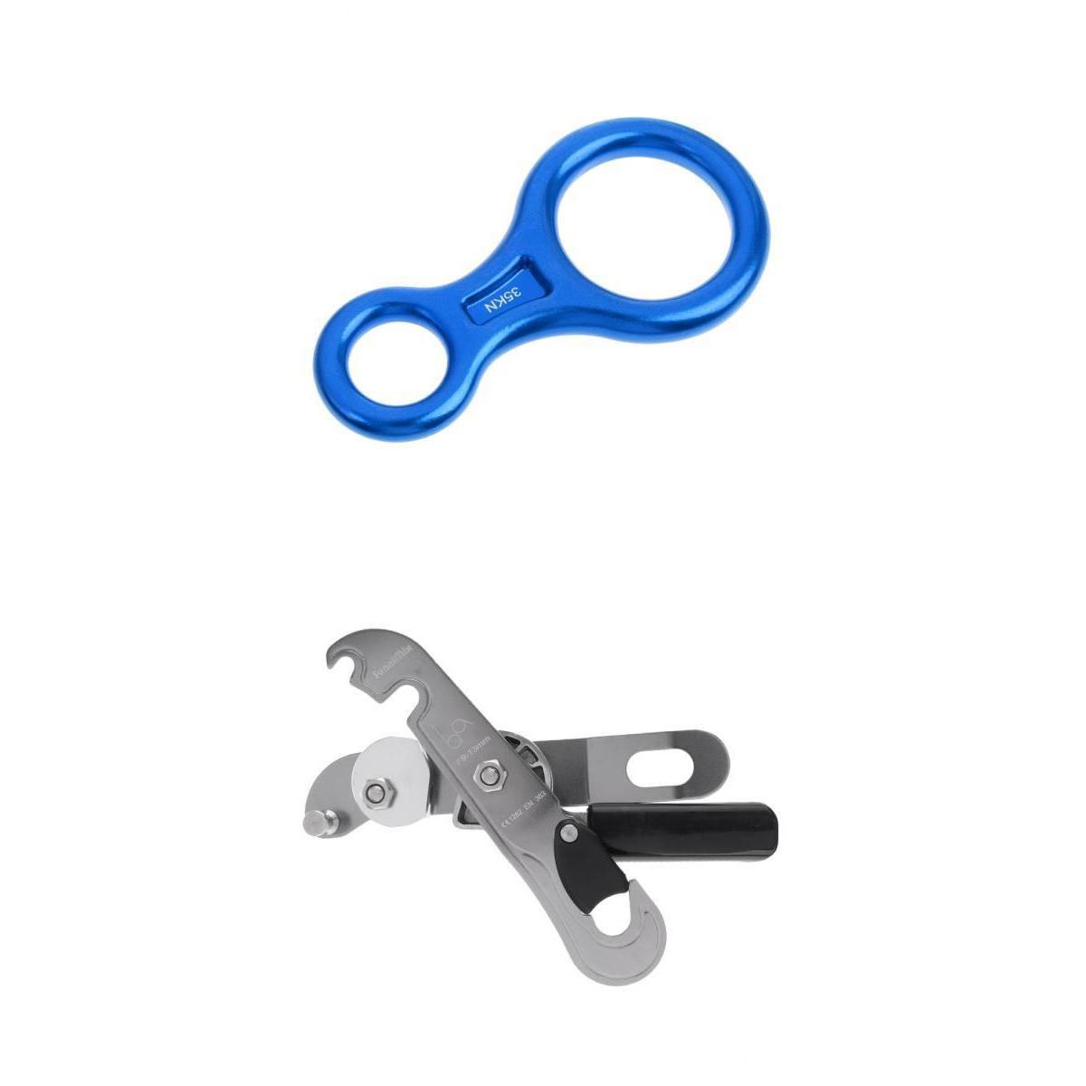 35KN Figure 8 Climbing Rappelling Ring Belay + Self Braking Stop Descender