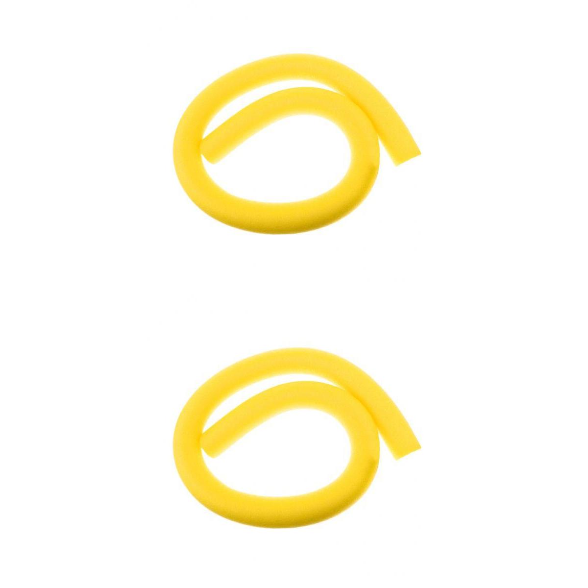 2 Pieces Kids Adult Swimming Pool Noodle Hollow Solid Foam Swim Float Yellow