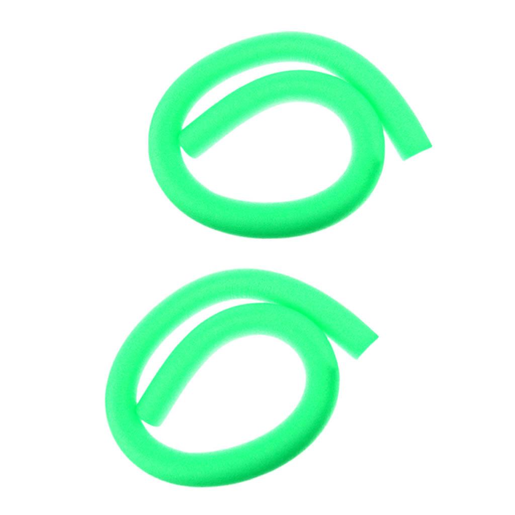 2 Pieces Kids Adult Swimming Pool Noodle Hollow Solid Foam Swim Float Green