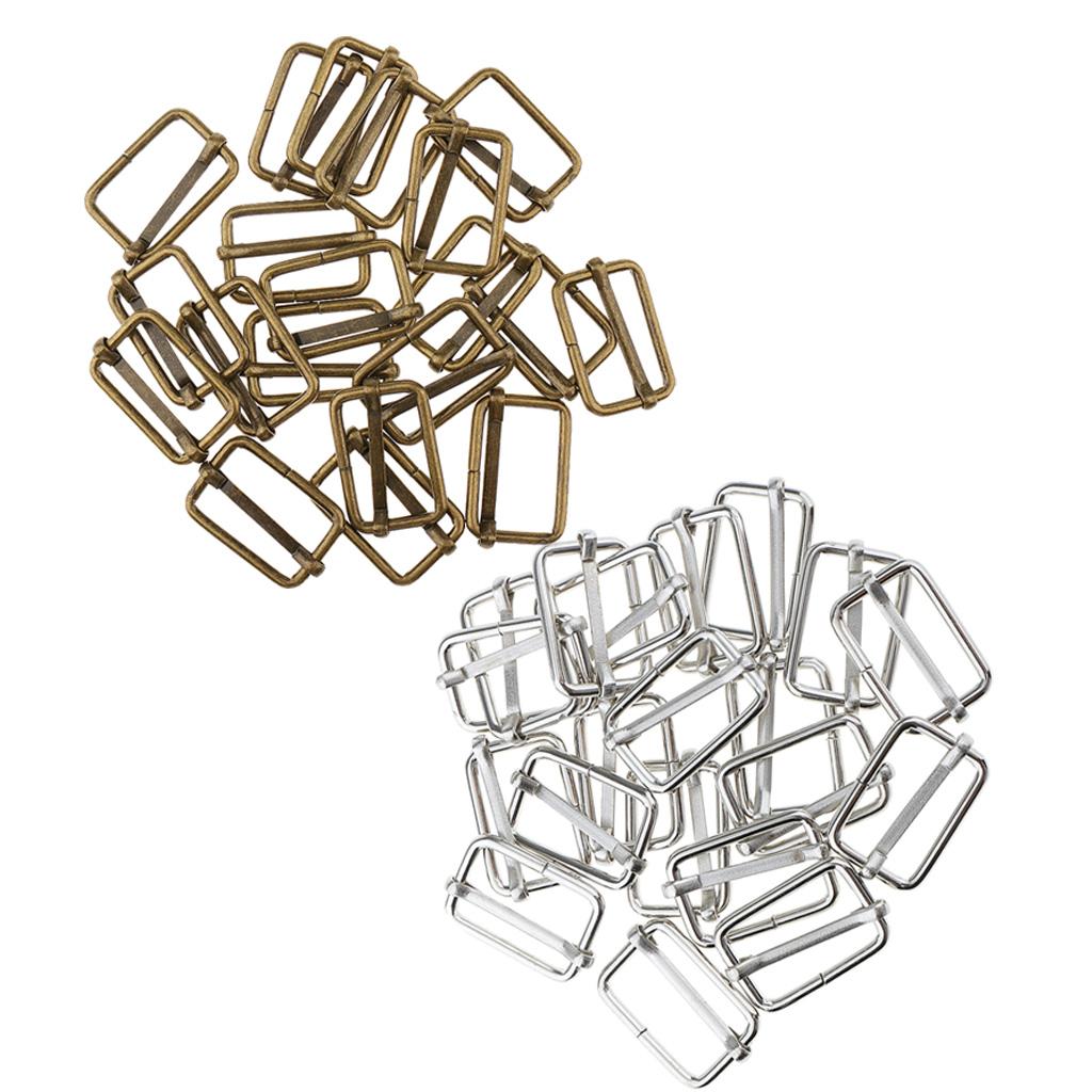 40 Pieces DIY Metal Slide BuckleS Connector for Bag Strap Crafts Accessories