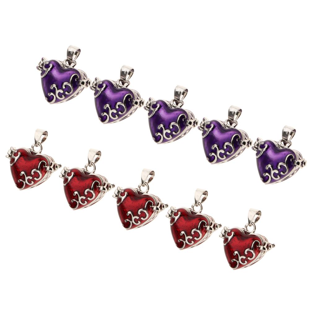10 Pieces Heart Enamel Openable Cremation Keepsake Urn Pendant DIY Craft