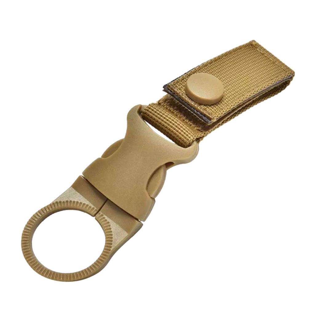2x Nylon Molle Hanging Strap Webbing Buckle Clip Bottle Hook Belt Tan Black