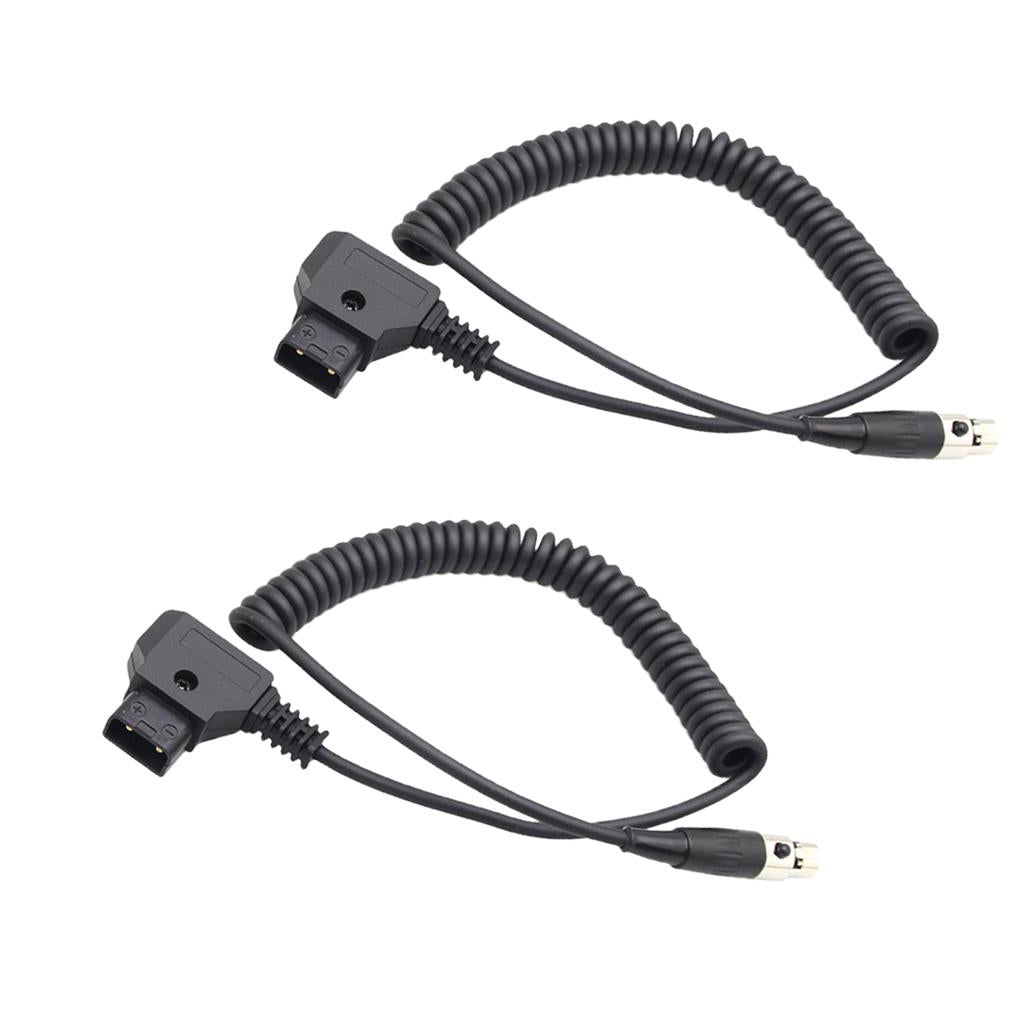 2X Dtap Male to 4pin Female Mini XLR Power Cable for Camera TVlogic Monitor