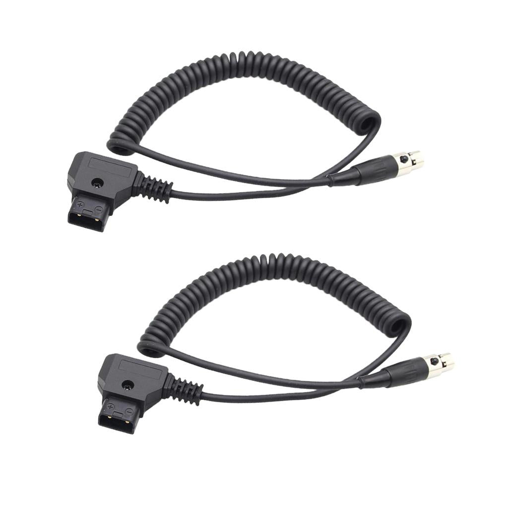 2X Dtap Male to 4pin Female Mini XLR Power Cable for Camera TVlogic Monitor