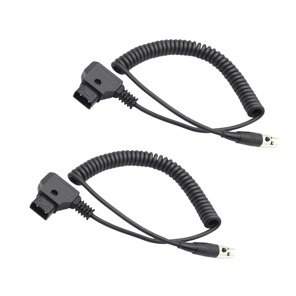 2X Dtap Male to 4pin Female Mini XLR Power Cable for Camera TVlogic Monitor