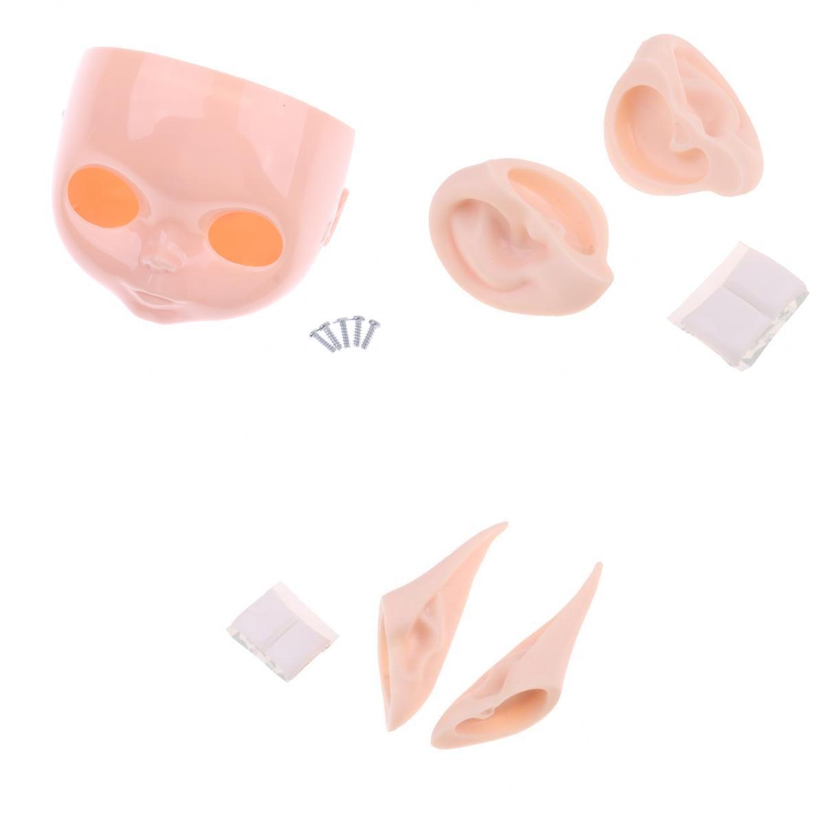 12inch Doll Faceplate Backplate Screws Ears Paste Set for RBL Neo Blythe #1