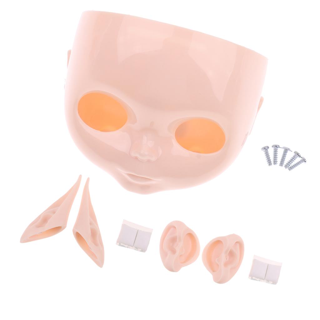 12inch Doll Faceplate Backplate Screws Ears Paste Set for RBL Neo Blythe #1
