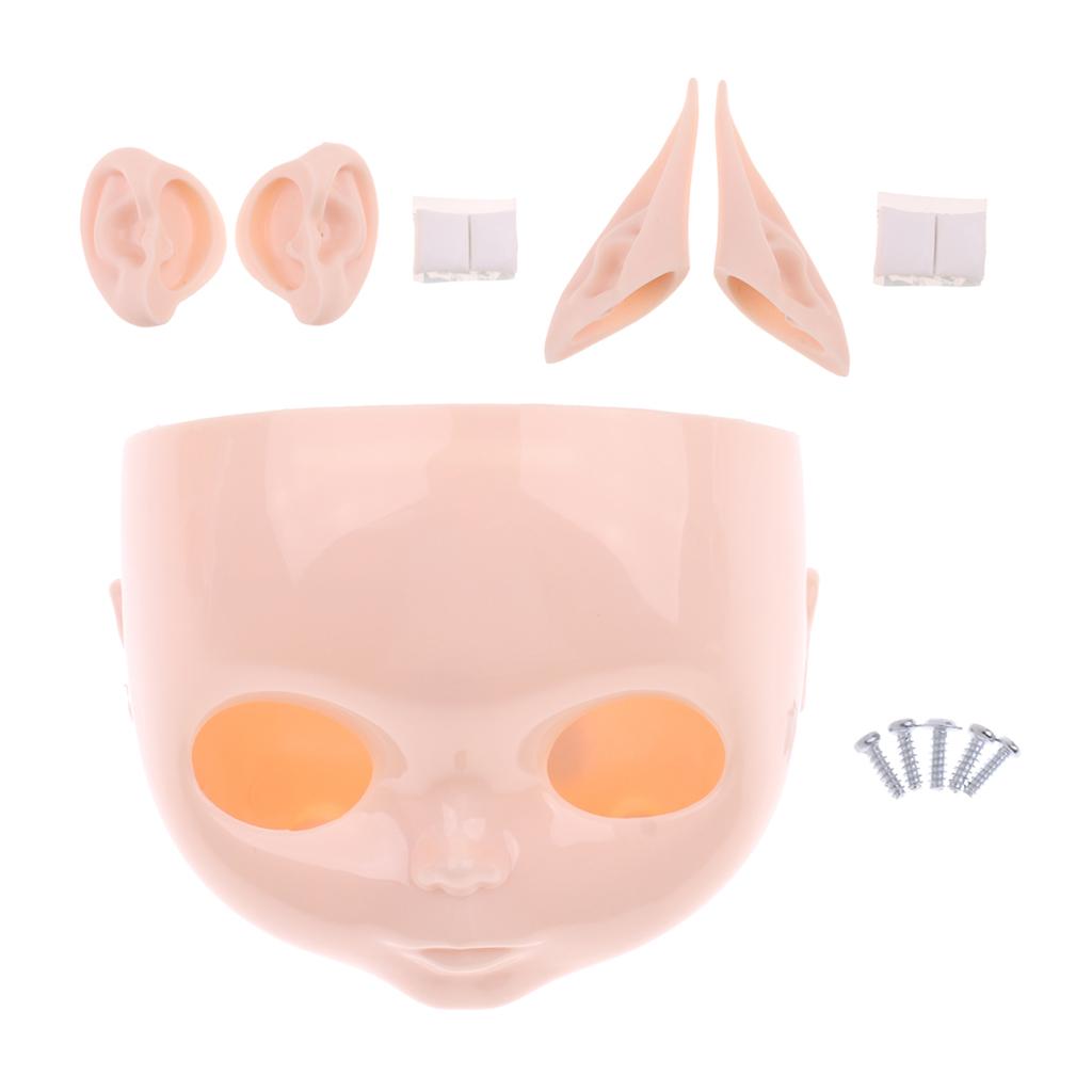 12inch Doll Faceplate Backplate Screws Ears Paste Set for RBL Neo Blythe #1