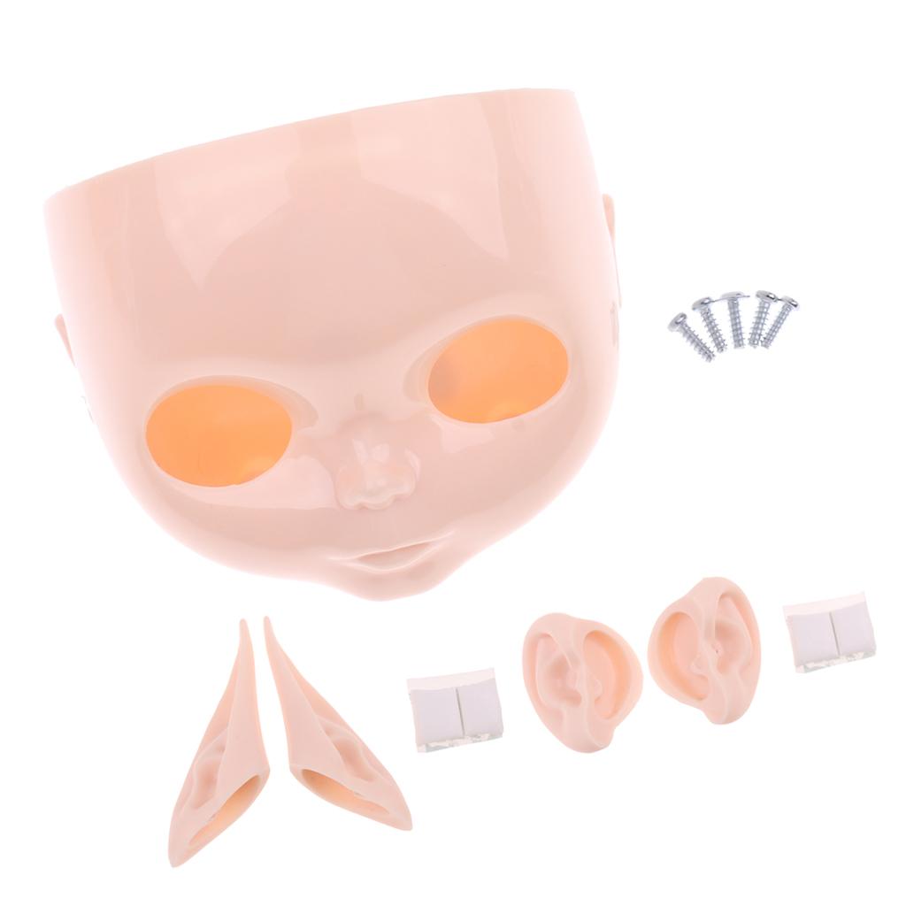 12inch Doll Faceplate Backplate Screws Ears Paste Set for RBL Neo Blythe #1