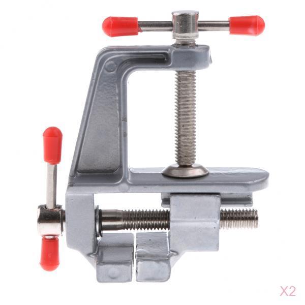 2PCS Mini Aluminum Alloy Table Vise Metal Vice Clamp Clip DIY Experiment Toy