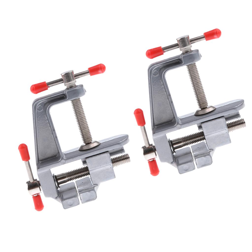 2PCS Mini Aluminum Alloy Table Vise Metal Vice Clamp Clip DIY Experiment Toy