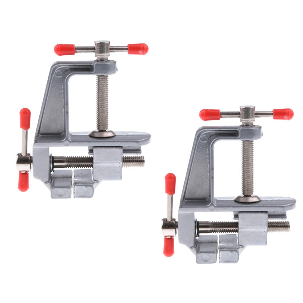 2PCS Mini Aluminum Alloy Table Vise Metal Vice Clamp Clip DIY Experiment Toy