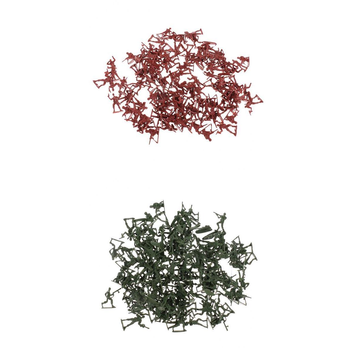 240 Pieces Plastic Soldier 4cm Army Figures for War Game Maroon Army Green
