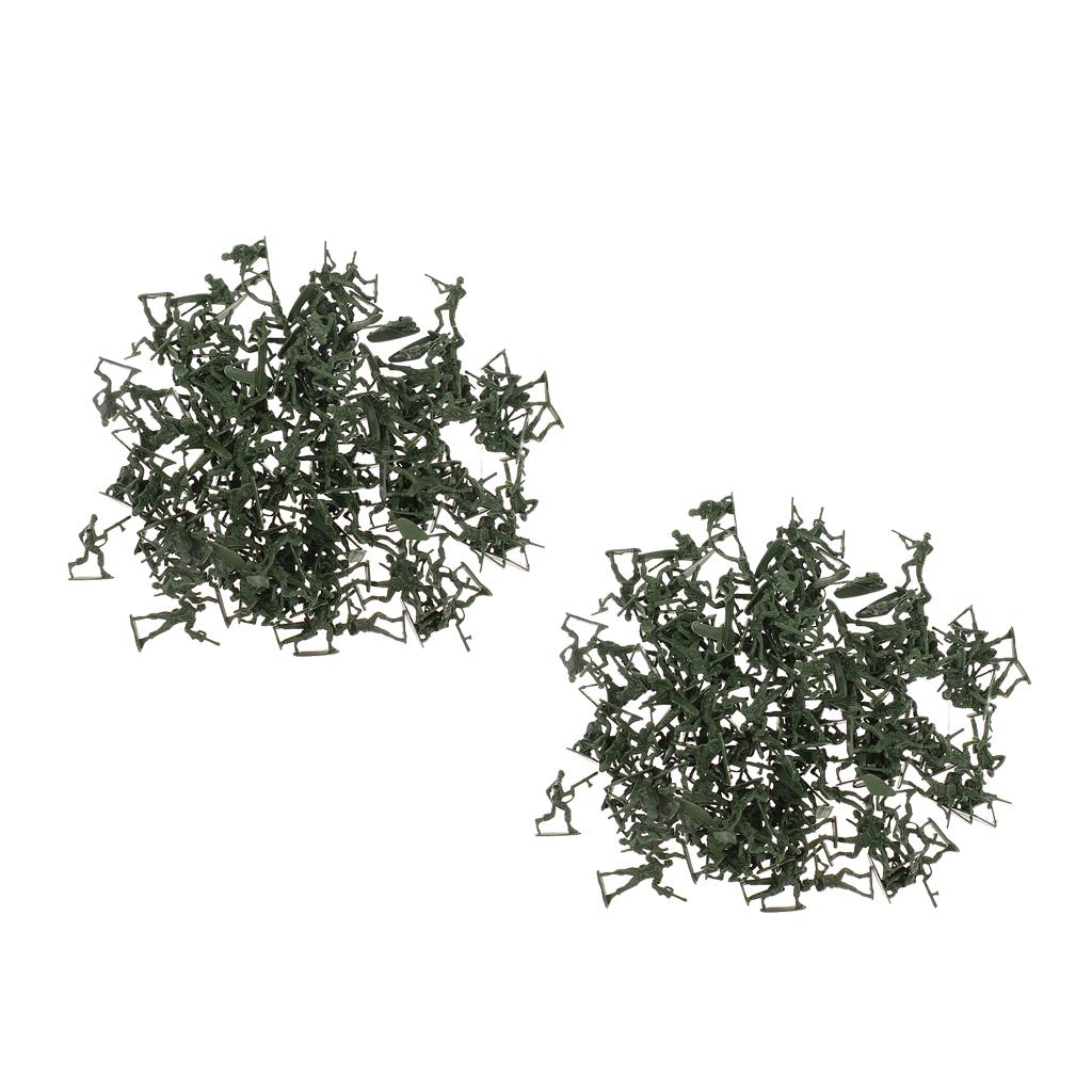 240 Pieces Plastic Soldier 4cm Army Figures for Army Sand Scene Model Green