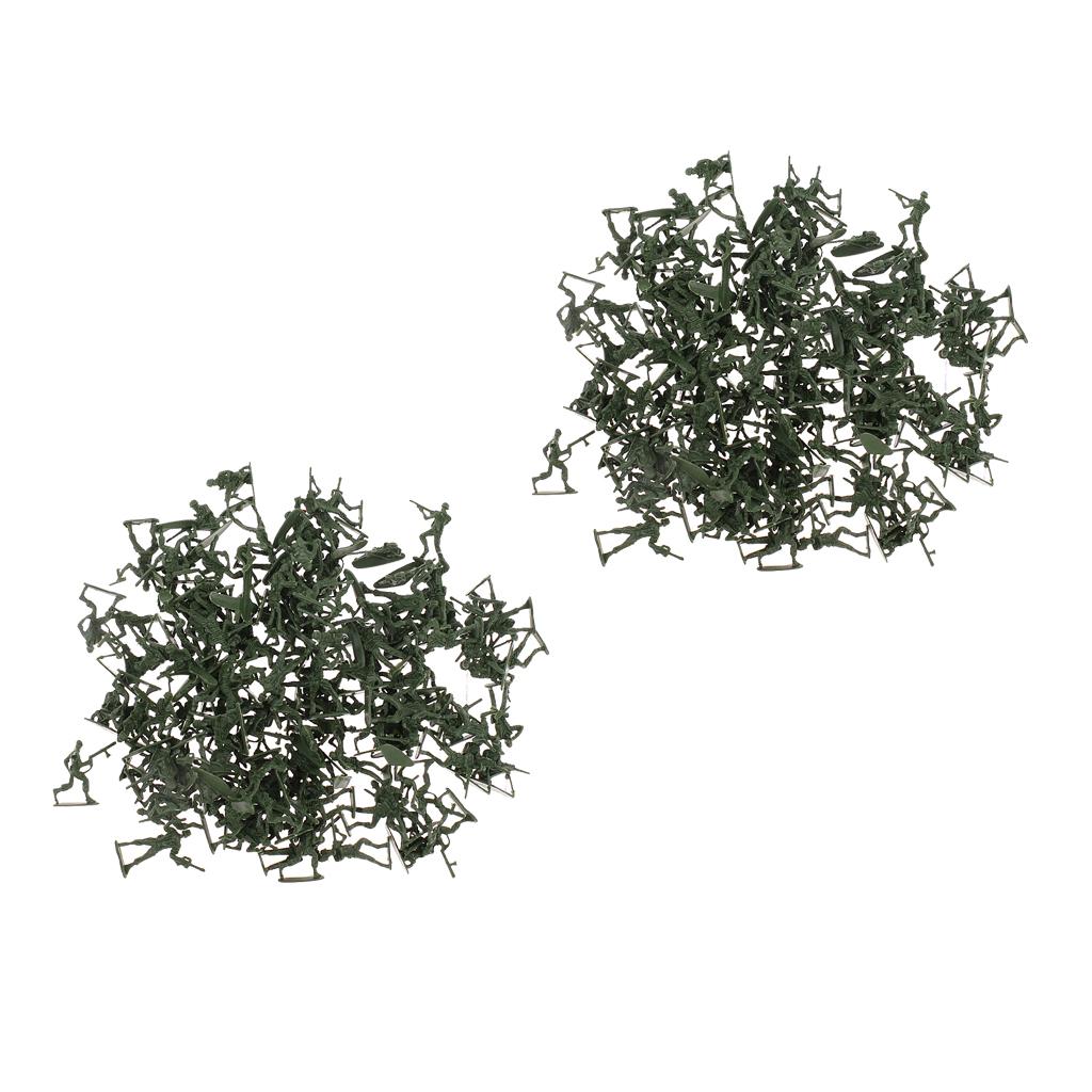 240 Pieces Plastic Soldier 4cm Army Figures for Army Sand Scene Model Green