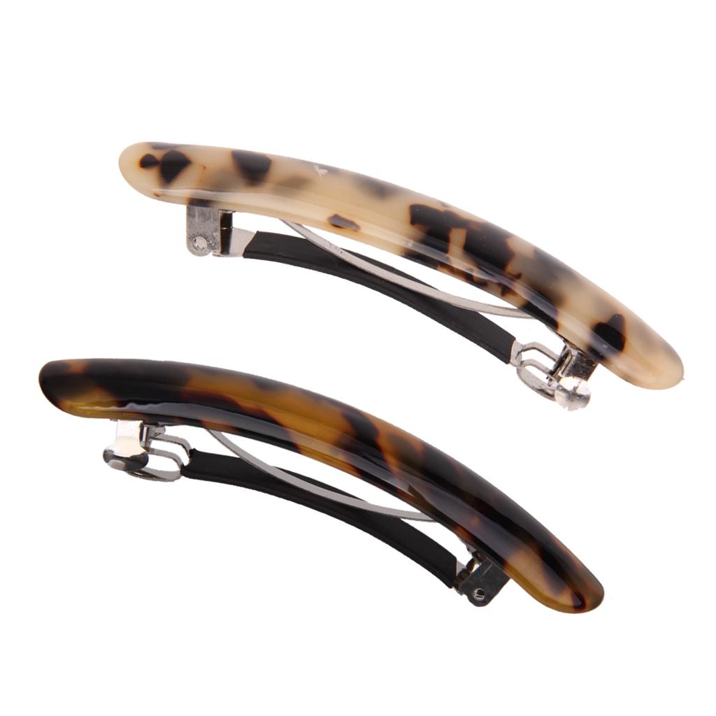 2pcs Acrylic Leopard Spring Large Hair Clip Barrette Hairpin Accessories