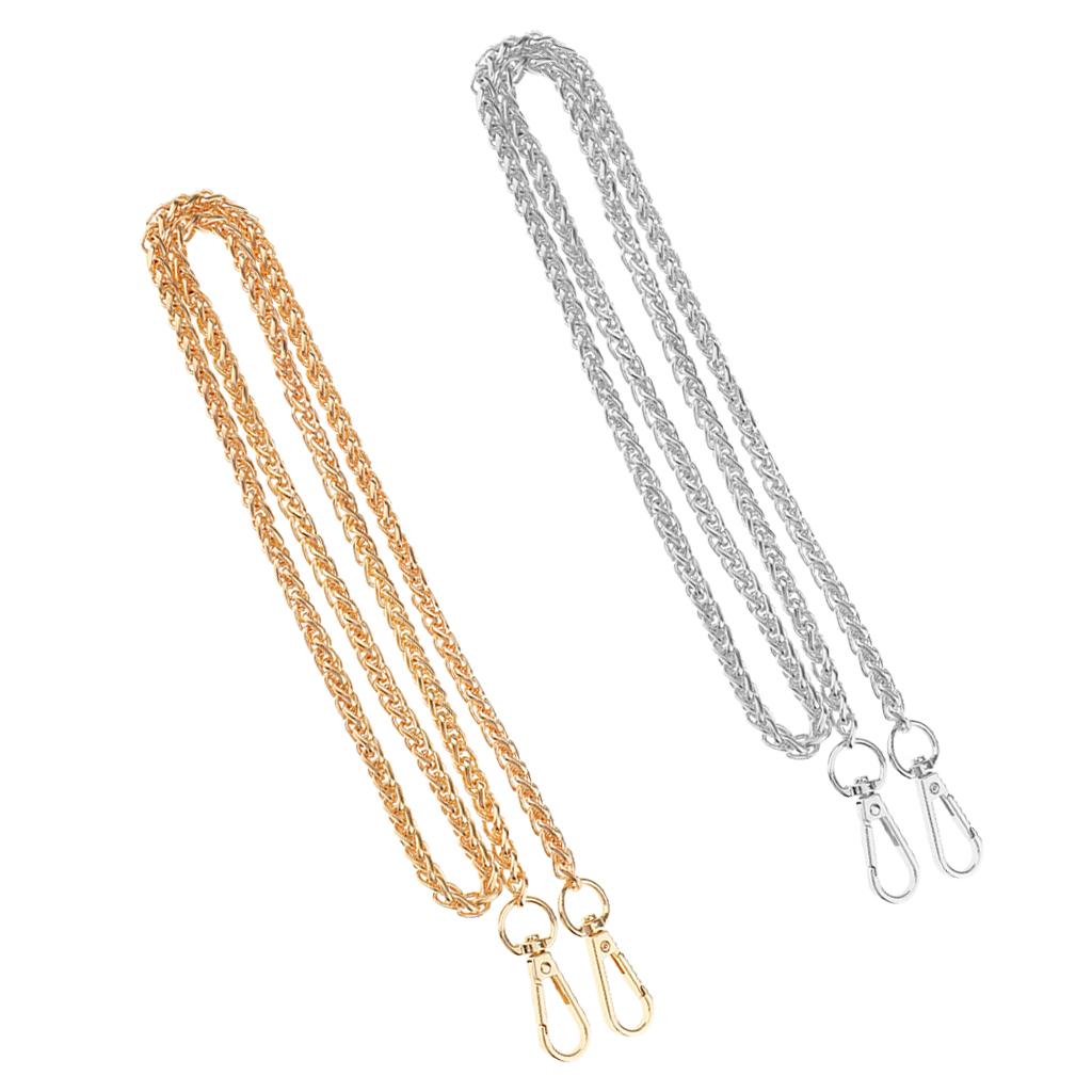 2pcs Crossbody Bag Shoulder Bag Handle Replacement Chain Strap 120cm