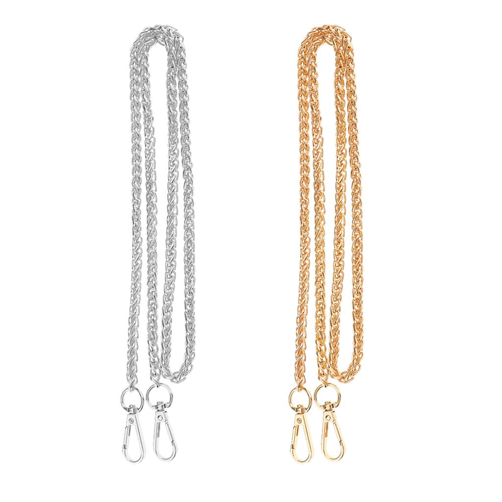 2pcs Crossbody Bag Shoulder Bag Handle Replacement Chain Strap 120cm