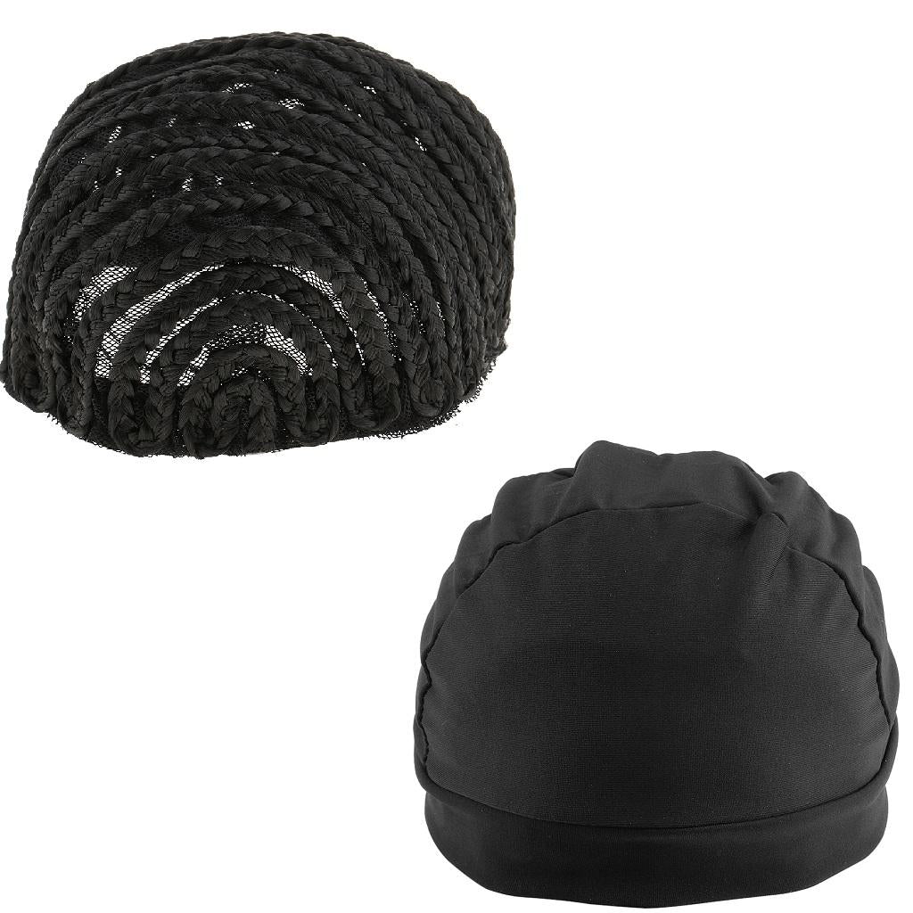2x Cornrow Wig Cap for Making Wigs Adjustable Braided Wig Weaving Lace Cap