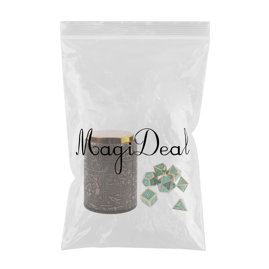 7X Metal Polyhedral Dice for Dungeons and Dragons Table Game+Dice Cup #6