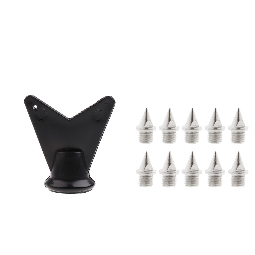 10pcs Carbon Steel Track Pyramid Spikes with Spike Removing Wrench Tool