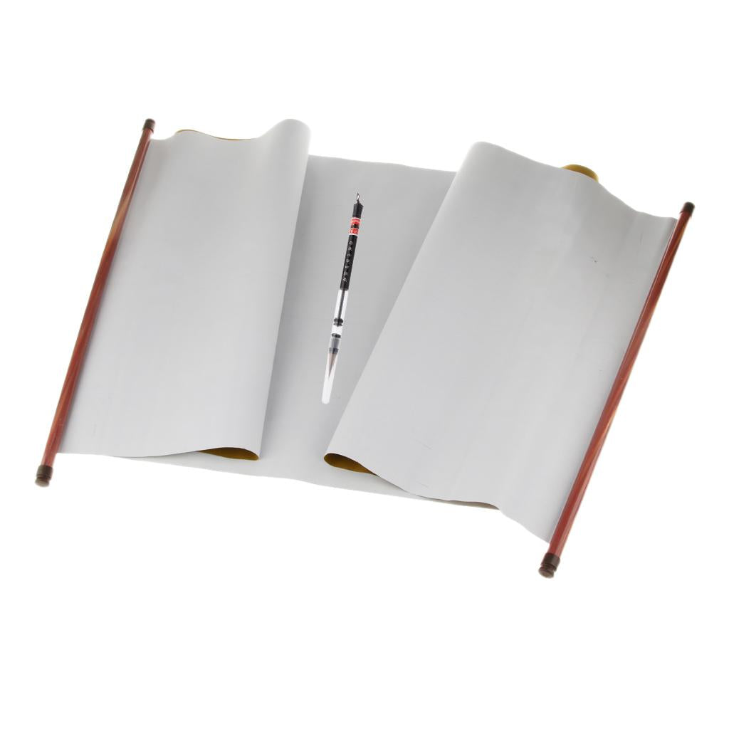 Chinese Calligraphy Water Rewrite Blank Scroll Paper Cloth & Water Brush Pen