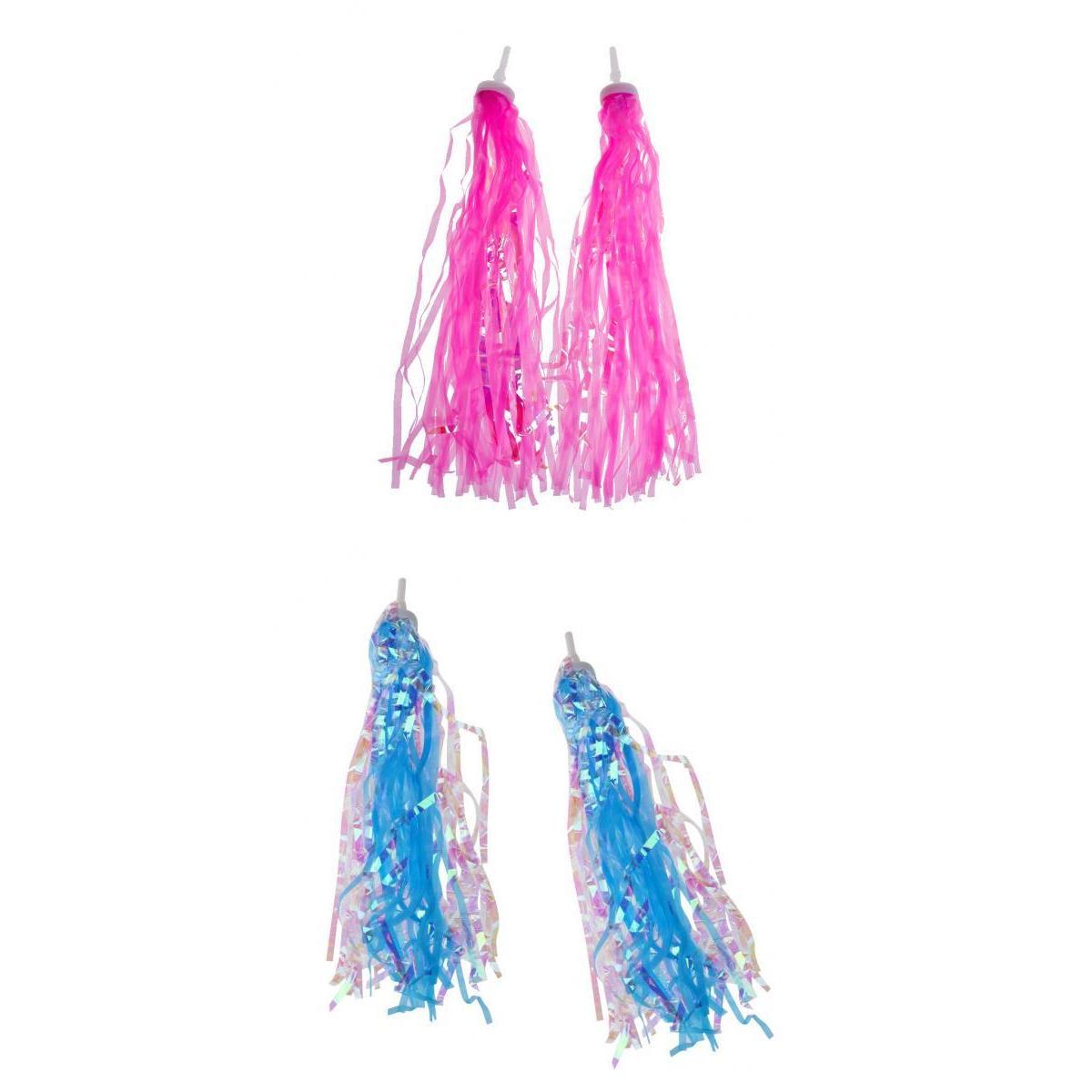 2 Pairs Bike Streamers Tricycle Kids Girls Handlebar Grip Tassels 2 Colors