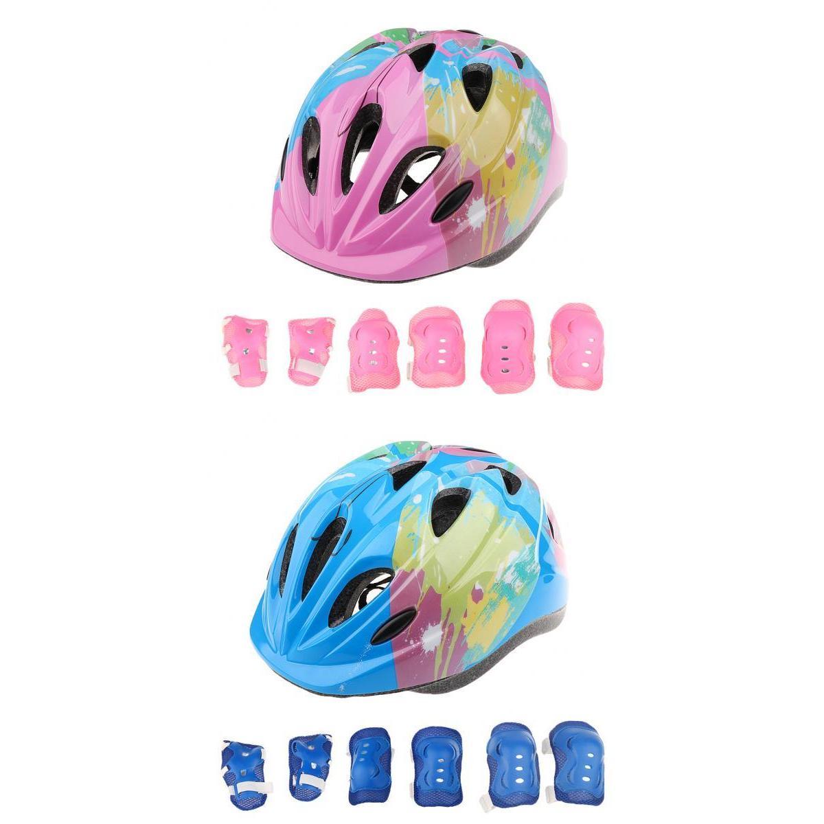 2 Sets Kids Roller Skating Skateboard Bike Helmet Knee Wrist Guard Elbow Pad