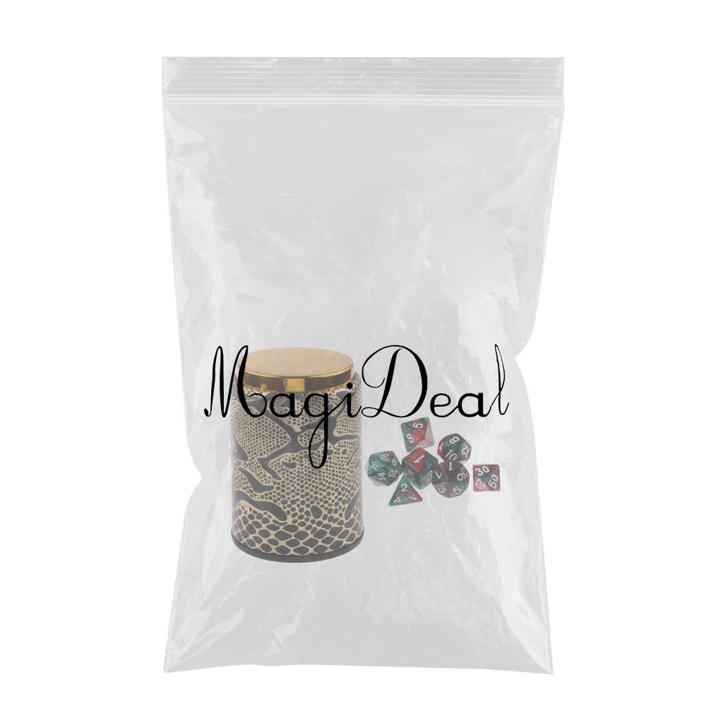 7X Acrylic Polyhedral Dice for Dungeons and Dragons Table Game+Dice Cup #1