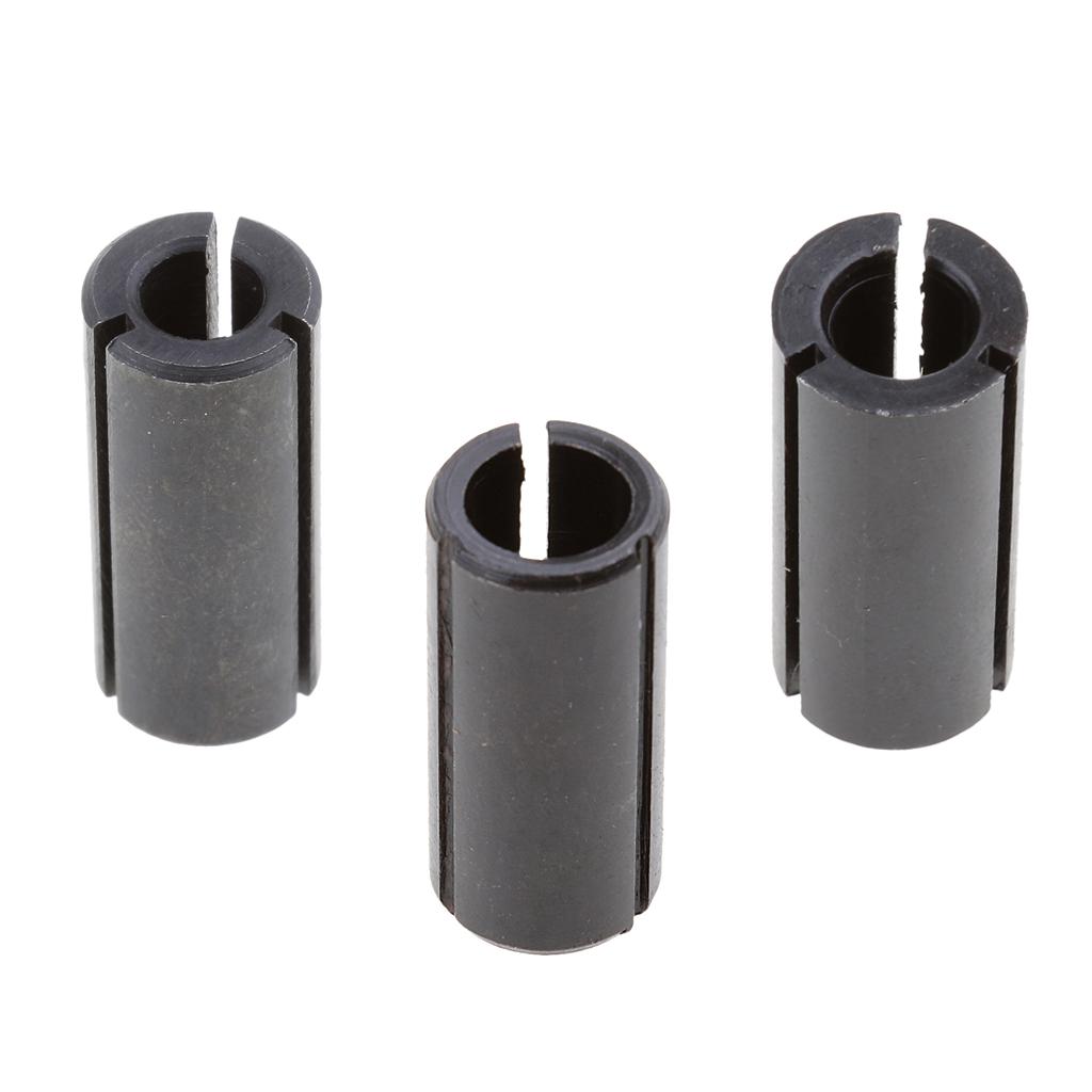 3 Pieces High Precision Router Bit Collet Chuck Adapter Set CNC Tool