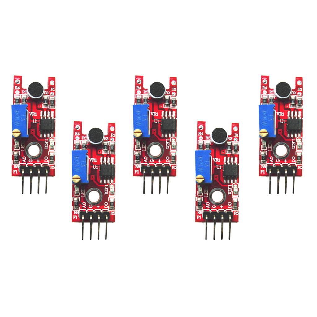 5x Red High Sensitivity Sound Microphone Sensor Detection Module for
