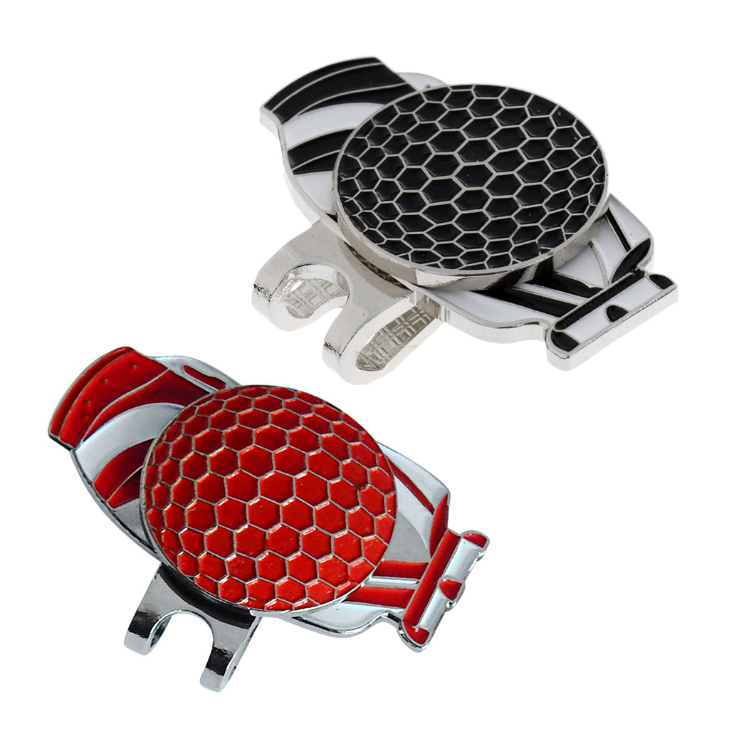 2Pcs Alloy Golf Magnetic Ball Marker with Hat Clip Golf Accessories 2 Colors