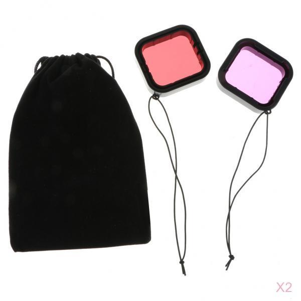 2 Set Super Suit Underwater Dive Housing Filter for 5 Red, Purple