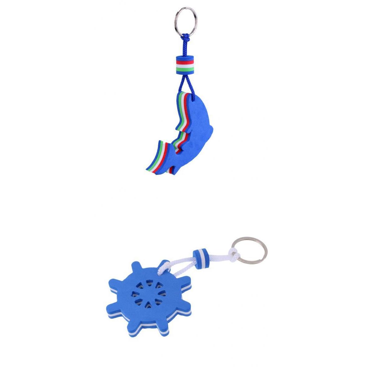 Blue Yachting Floating Boat Key Chain Key Ring Keyring Rudder Dolphin shape