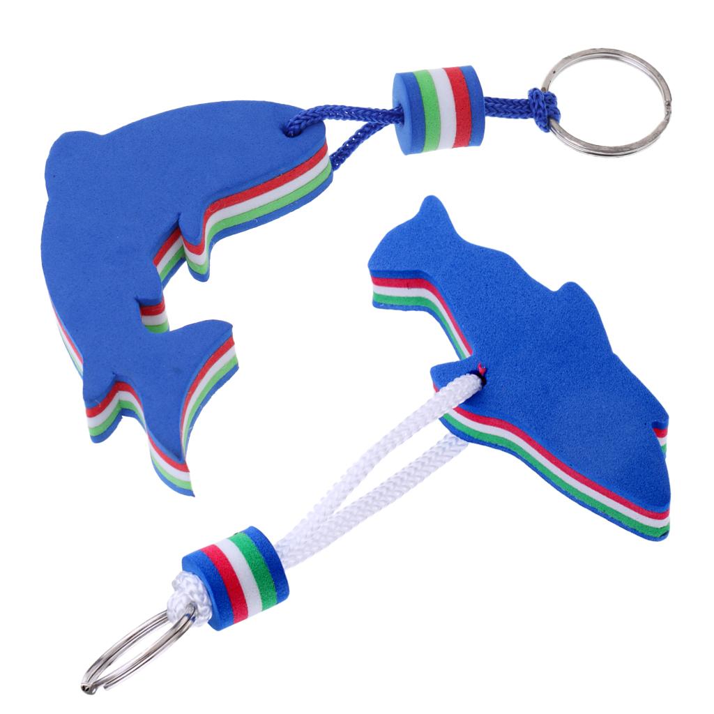 1 Pair Boating Floating Key Chain Key Ring Keyring in Two Dolphin Shape Cute