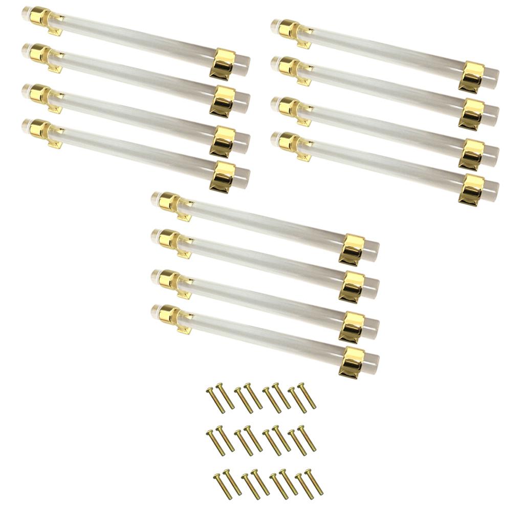 12Pcs 160mm Acrylic Door Pull Knob Cabinet Cupboard Handle Hardware Gold