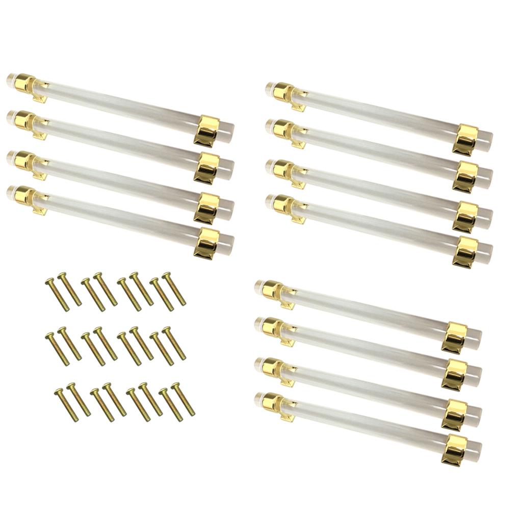 12Pcs 160mm Acrylic Door Pull Knob Cabinet Cupboard Handle Hardware Gold