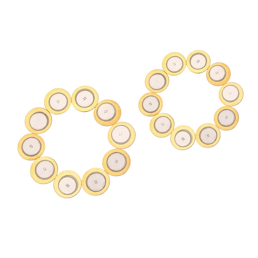 20 Pieces Piezo Elements Buzzer Sounder Sensor Trigger Drum Disc 23mm + 15mm