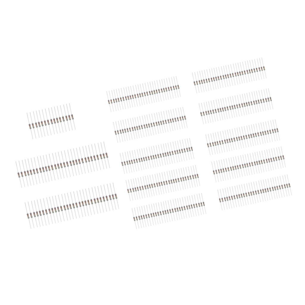75 Pieces 3W 0.1-20 ohm + 300 Pieces 2W 0.1-750 ohm Carbon Film Resistors