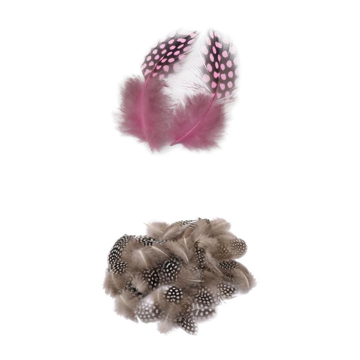 100 Pieces Dyed Guinea Hen Feather Chicken Feathers 5-10cm Natural Pink