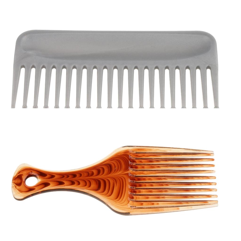 2pcs Plastic Afro Hair Pick Comb Detangle Wig Braid Styling Lift Hairbrush