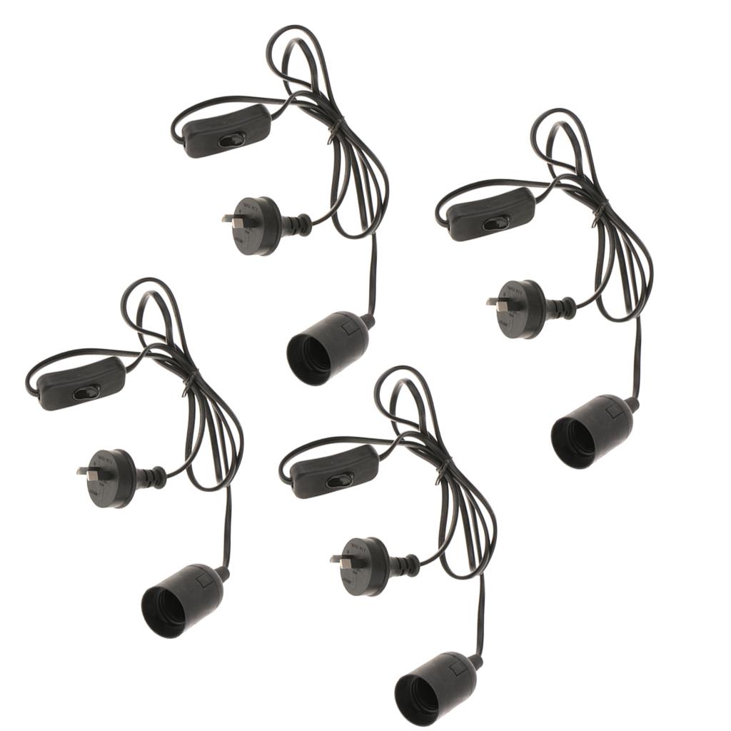 4x E27 Light Bulb Socket Lamp Holder AU Plug Power Cord Adapter with Switch