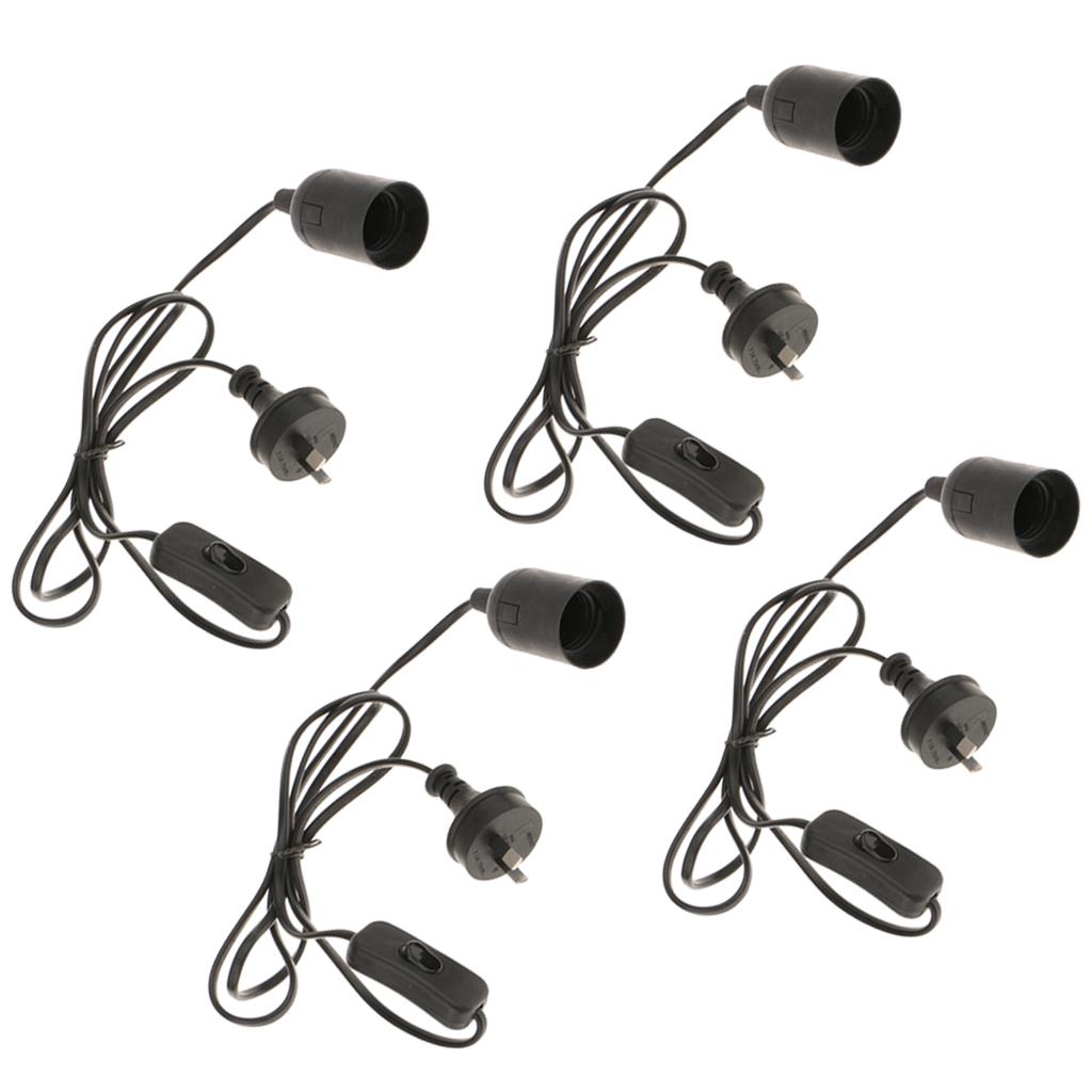 4x E27 Light Bulb Socket Lamp Holder AU Plug Power Cord Adapter with Switch