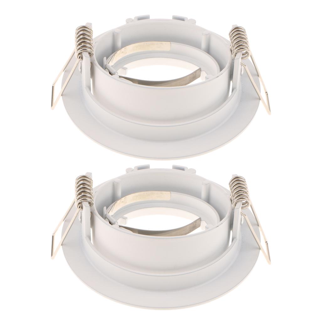 2Pc MR16/GU10 Light Bracket Holder for Spotlight Ceiling Downlight 50W White