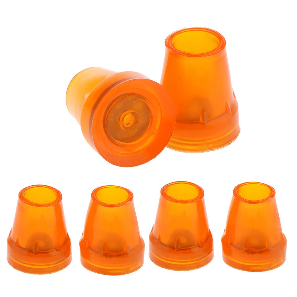 6 Pieces Anti Slip Rubber Tip For Cane Walking Stick Crutches Chair 7/8 inch