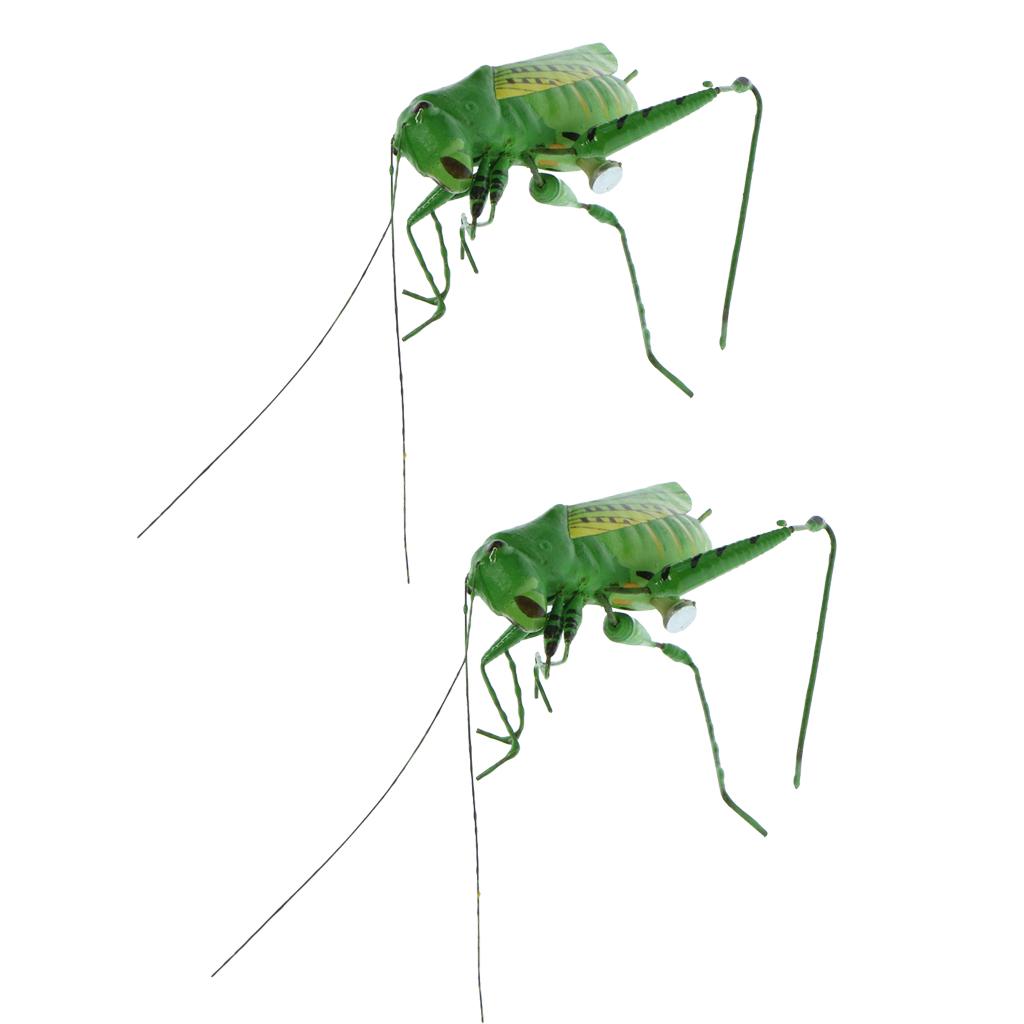 2 Pieces Katydid Realistic Insect Pot Hangers Fridge Magnet DIY Garden Decor